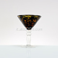 Stampato leopardo margarita vetro ambra martini vetro